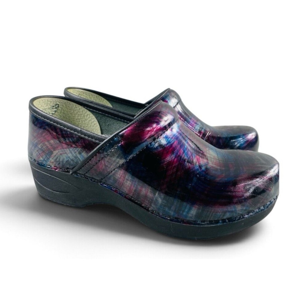 Dansko XP 2.0 Clogs Womens EU 37 US 6.5-7 Multicolor Patent Leather Slip On Shoe